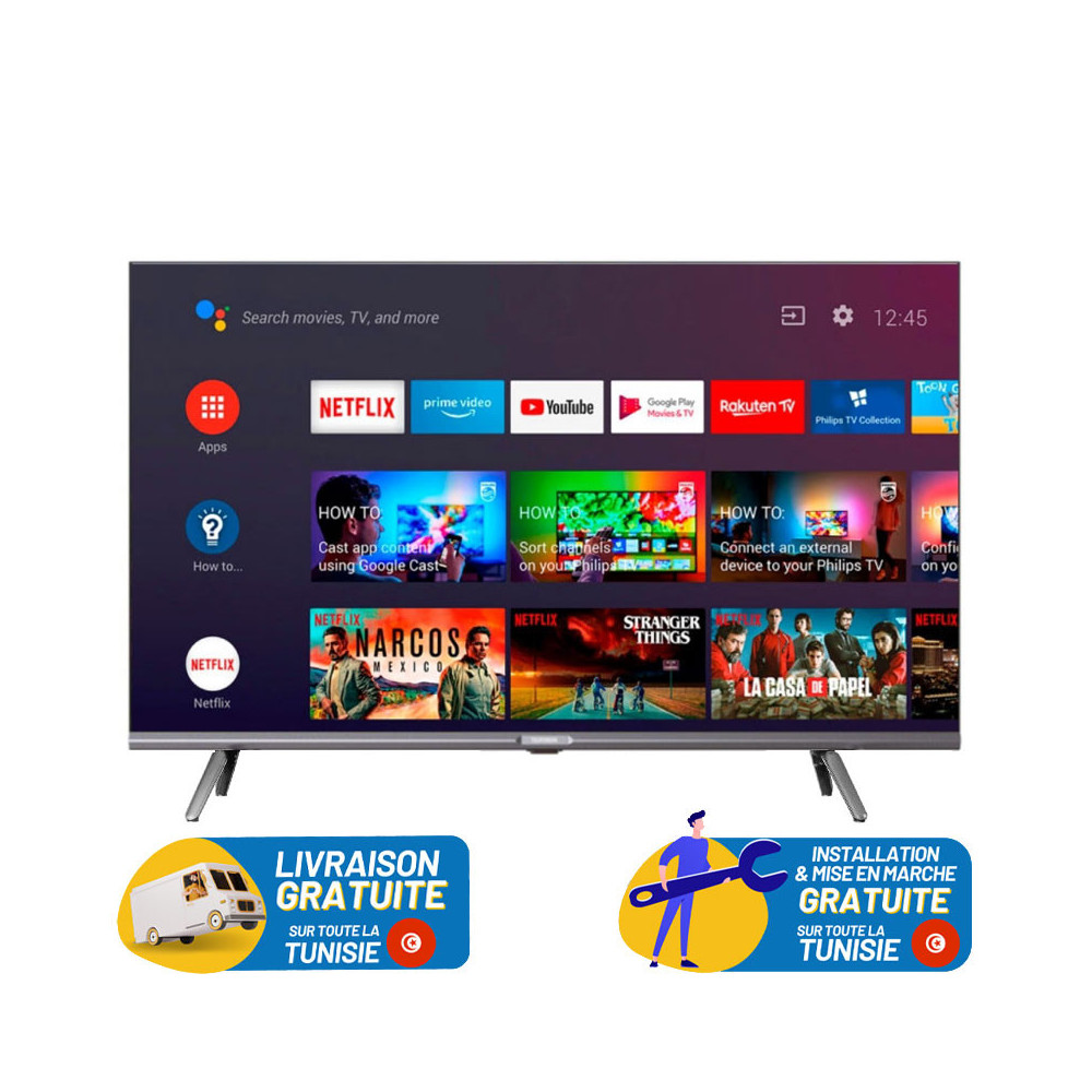 TV 43" TELEFUNKEN E3FQ Full HD QLED GOOGLE TV AVEC RÉCEPTEUR INTÉGRÉ