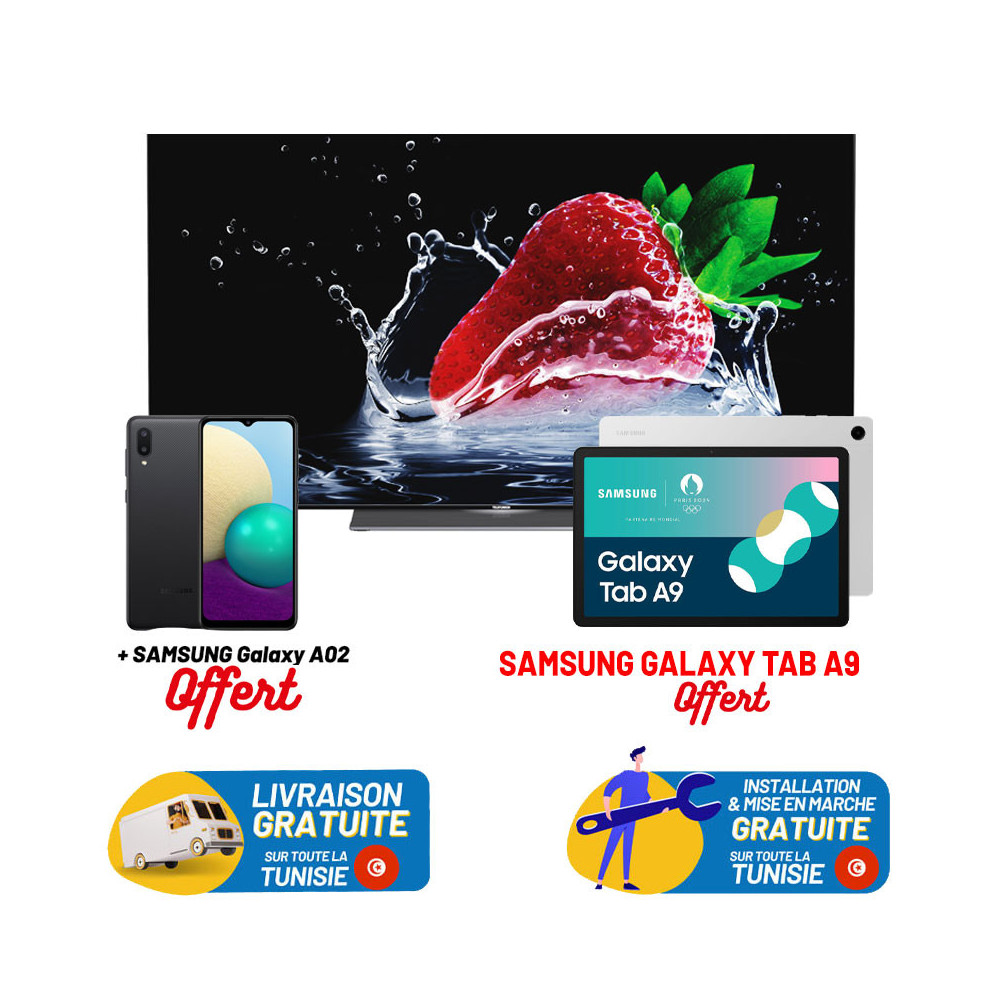 TV TELEFUNKEN 65" 4K OLED TLF S81 SMART Avec Smartphone Samsung Galaxy A02 Offert