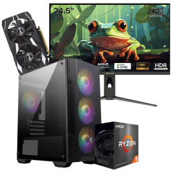 Setup Gamer Special Pc de Bureau Gaming / Ryzen 5 5500 / RTX 3050 6G / 16 Go Avec Écran Gaming Redragon 24.5" Full HD IPS / 240 Hz