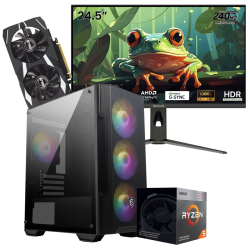 Setup Gamer Special Pc de Bureau Gaming / Ryzen 5 3400G / RTX 3050 6G / 16 Go Avec Écran Gaming Redragon 24.5" Full HD IPS / 240 Hz