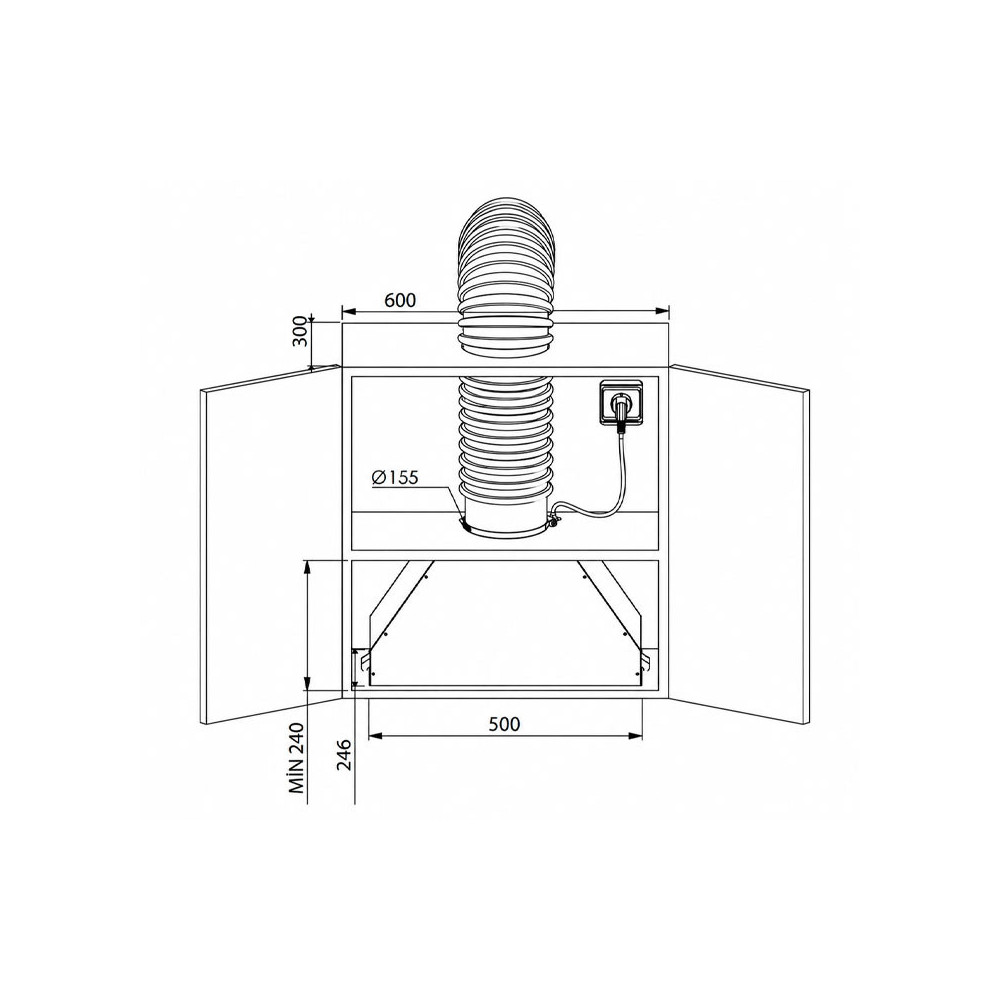 HOTTE ENCASTRABLE FOCUS 52 TACTILE / F-640B / VITRO NOIR