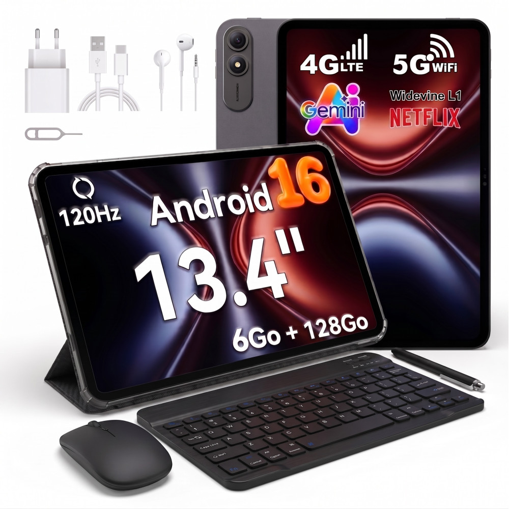 TABLETTE OSCAL PAD 200 13.4" / 6Go/128Go / 4G/WIFI / Gris +Clavier +Pen