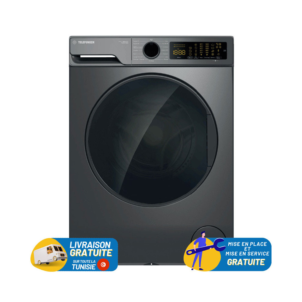 LAVE LINGE TELEFUNKEN 10KG/1400TR DARK GRIS