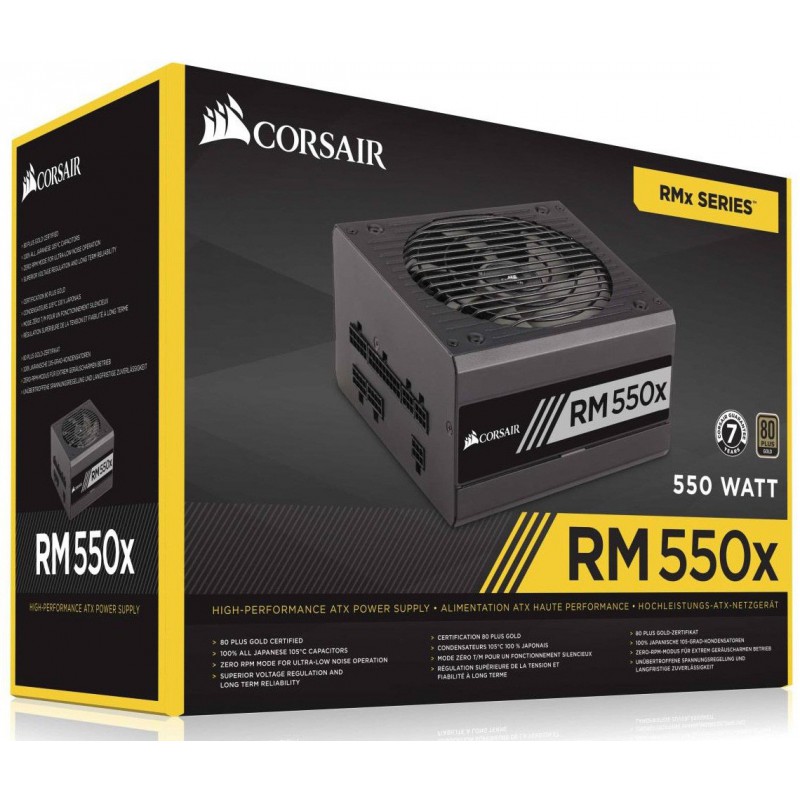 Boite d'alimentation Corsair CS550M / 80PLUS Gold / 550W / Semi-modulaire