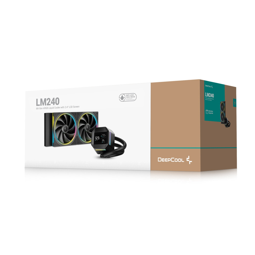 Refroidisseur d'air pour processeur DeepCool LM240 | 2.4" IPS display | Noir