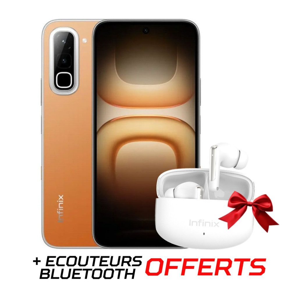 Smartphone Infinix HOT 70 4G / 16 Go / 256 Go / Orange + Ecouteurs Bluetooth Infinix Offerts