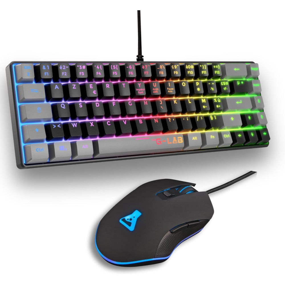 Ensemble Clavier & Souris Gaming THE G-LAB Combo Hydrogen / Noir