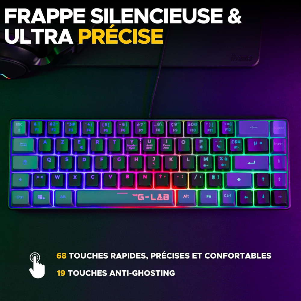 Ensemble Clavier & Souris Gaming THE G-LAB Combo Hydrogen / Noir