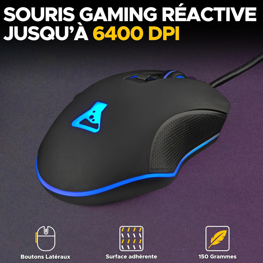 Ensemble Clavier & Souris Gaming THE G-LAB Combo Hydrogen / Noir