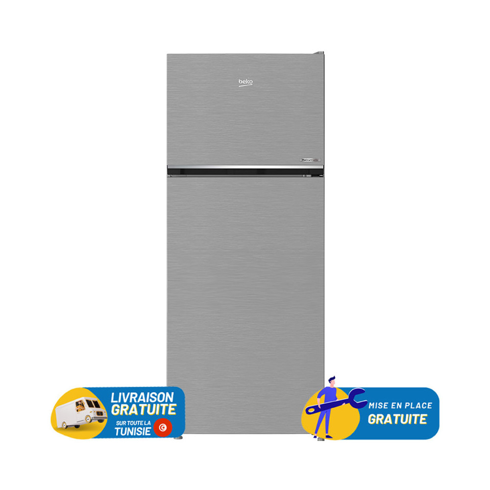 Réfrigérateur BEKO No Frost Double Portes 465 Litres / RDSG490M20SXB / Sliver