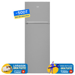 Réfrigérateur BEKO LESS Frost Double Portes 310 Litres / INOX