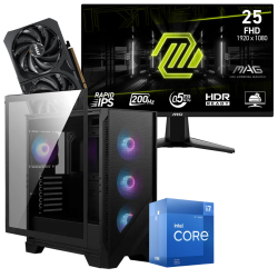 Setup Gamer Special Pc de Bureau Gaming / i7-12700F / RTX 5060 8G / 32 Go Avec Écran Gaming MSI 24.5" Full HD IPS / 200 Hz