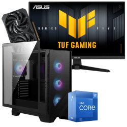 Setup Gamer Special Pc de Bureau Gaming / i7-12700F / RTX 5060 8G / 32 Go Avec Écran Gaming ASUS 27" Full HD IPS / 240 Hz
