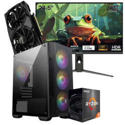 Setup Gamer Special Pc de Bureau Gaming / Ryzen 5 5600X / RTX 5060 8G / 16 Go Avec Écran Gaming Redragon 24.5" Full HD IPS / 240 Hz