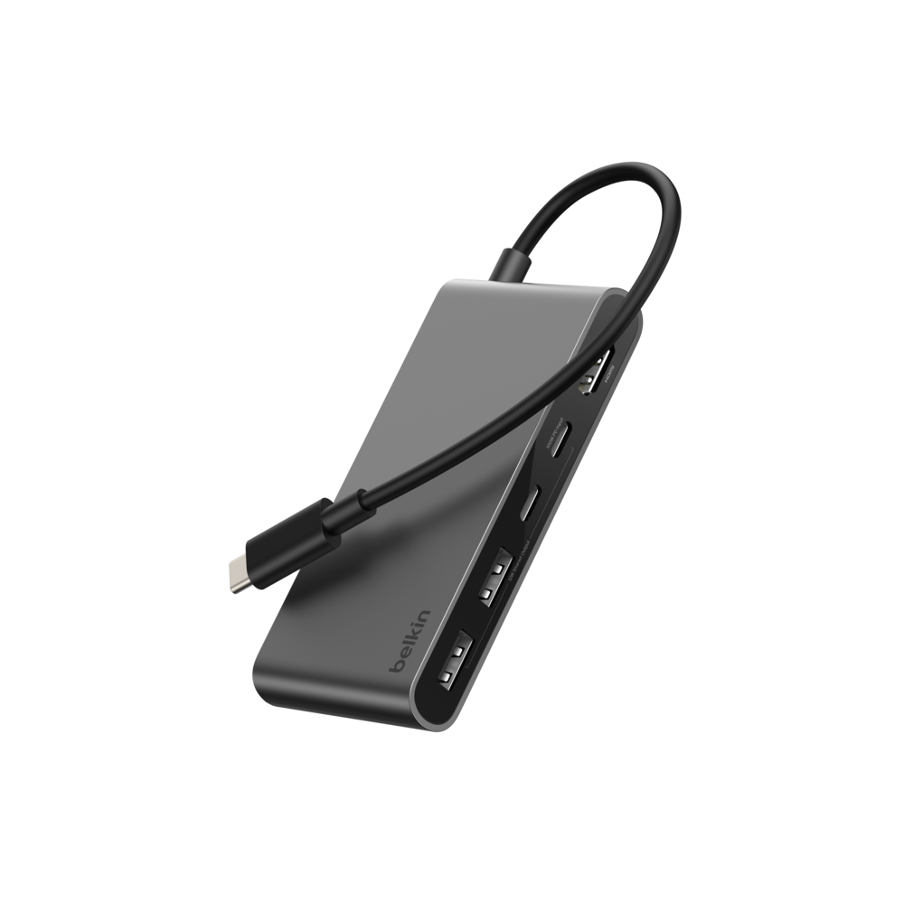 Hub BELKIN USB-C à 5 ports avec deux ports USB-C/ Gris