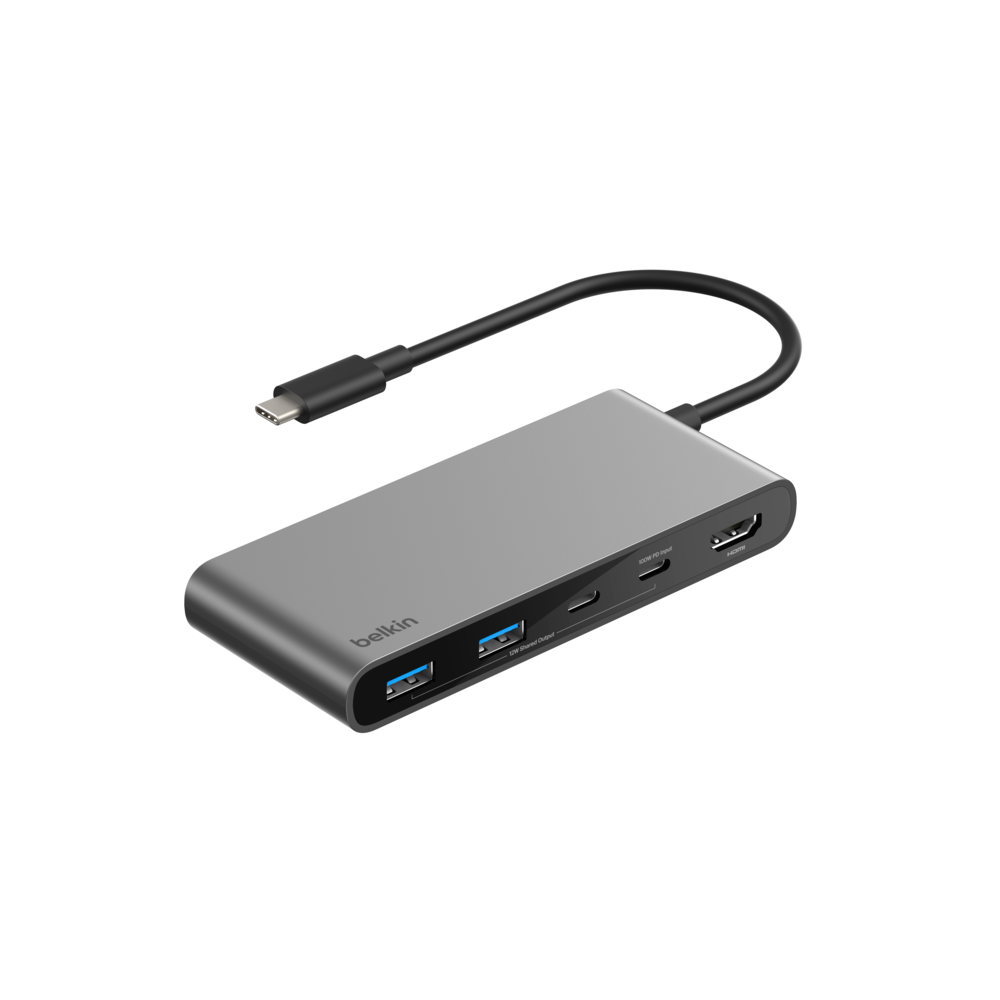 Hub USB Belkin AVC023HQSGY Avec 7 ports / Gris
