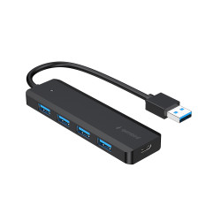 Hub USB Gembird  3.2 Gen 1 / 4 ports / Noir