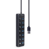 Hub USB GEMBIRD 3.2 Gen 1 / 7 ports avec interrupteurs / Noir