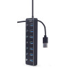 Hub USB GEMBIRD 3.2 Gen 1 / 7 ports avec interrupteurs / Noir