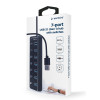 Hub USB GEMBIRD 3.2 Gen 1 / 7 ports avec interrupteurs / Noir