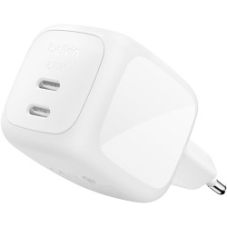 Chargeur mural Belkin 67 W double USB GAN avec PPS / Blanc
