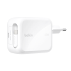 Chargeur secteur Belkin GaN avec câble rétractable 67W / Blanc