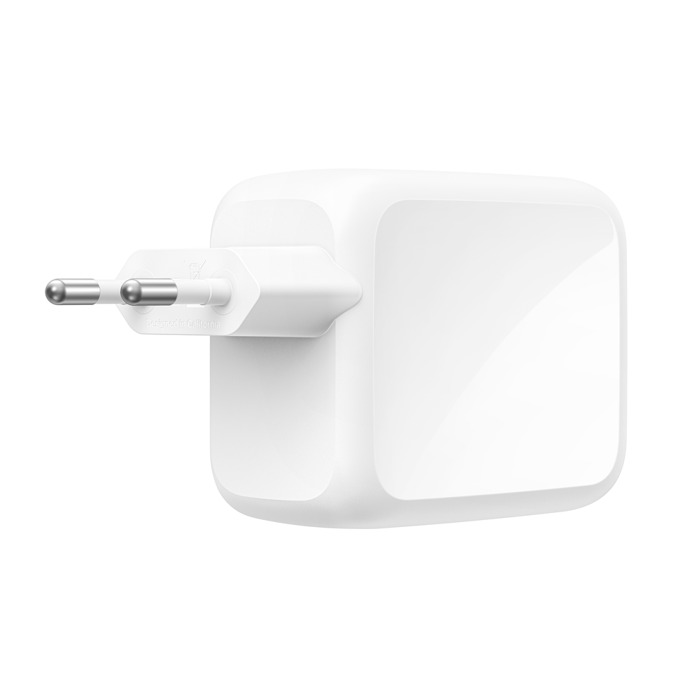 Chargeur secteur Belkin GaN avec câble rétractable 67W / Blanc