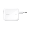 Chargeur secteur Belkin GaN avec câble rétractable 67W / Blanc