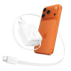 Chargeur secteur Belkin GaN avec câble rétractable 67W / Blanc
