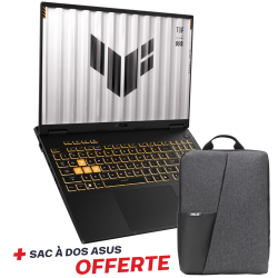 Pc Portable Gamer ASUS TUF Gaming F16 2025 / Core 5 210H / RTX 3050 6G / 16 Go DDR5 / 512 Go SSD / Windows 11 Pro / Gris Avec Sac à Dos Asus