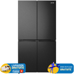 Réfrigérateur GORENJE SIDE BY SIDE INVERTER No Frost 611 Litres / NRM9181SB / NOIR