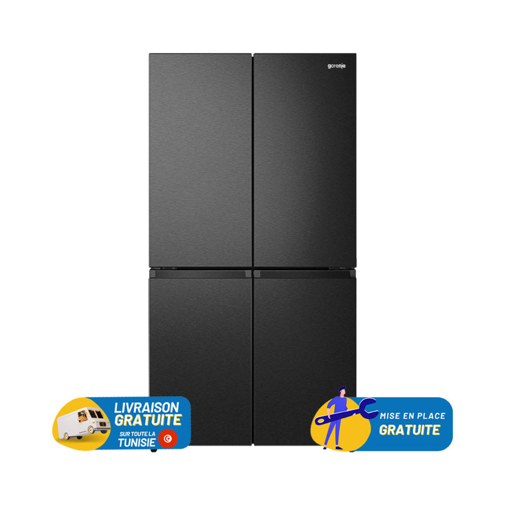 Réfrigérateur GORENJE SIDE BY SIDE INVERTER No Frost 611 Litres / NRM9181SB / NOIR