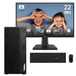 Pc De Bureau MSI PRO DP180 / i5 14400 / 8 Go DDR5 / 256 Go SSD / Noir Avec Écran MSI PRO MP225V E2 21.45'' Full HD VA / 100 Hz
