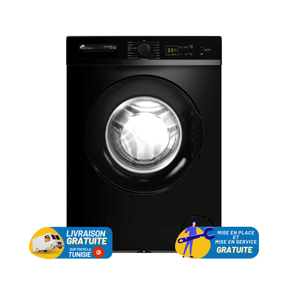 Machine à Laver Frontale MONTBLANC 6KG / WM6100N / Noir