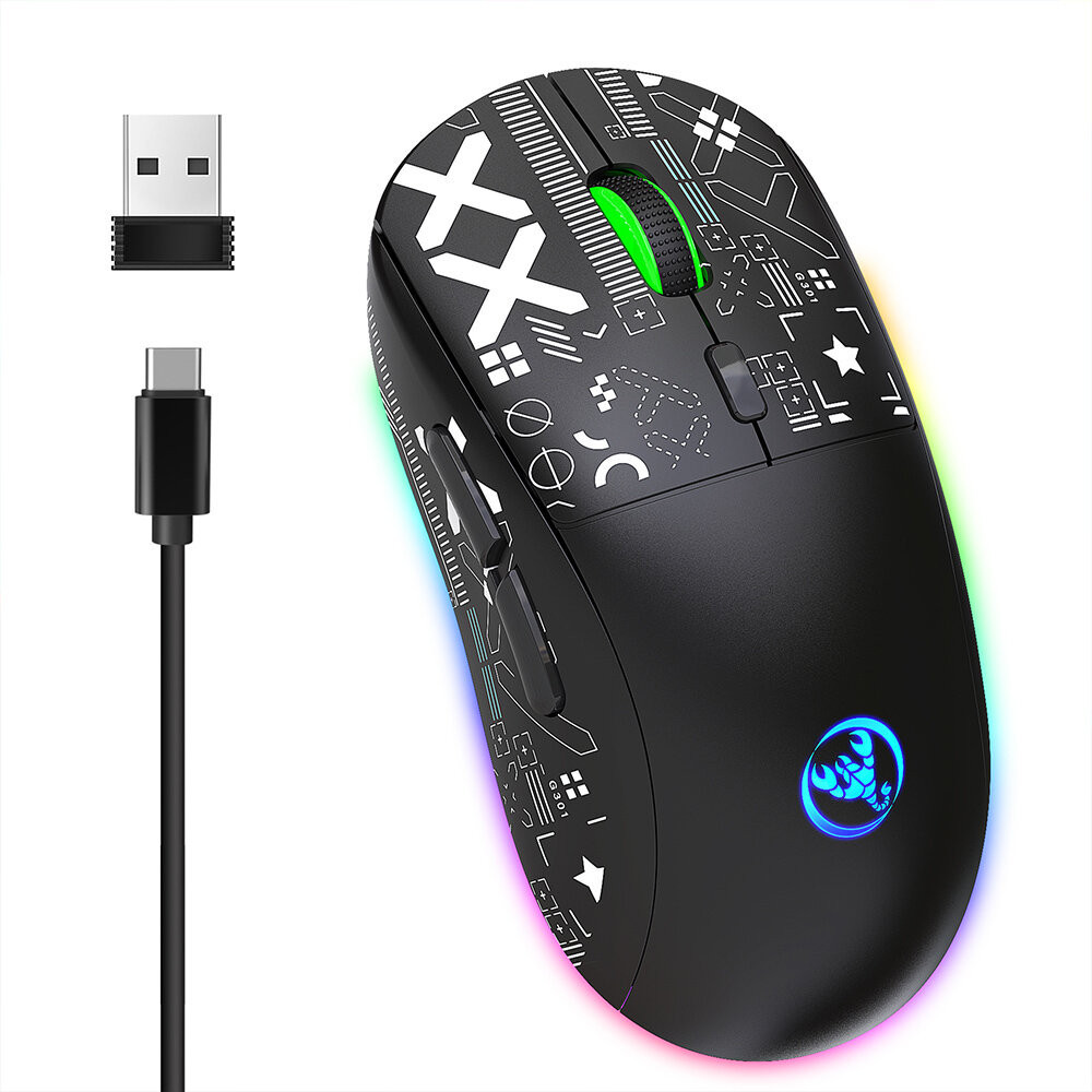 Souris Sans fil Gamer HXSJ T90 RGB / Noir