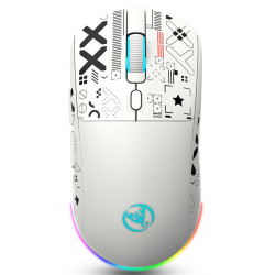 Souris Sans fil Gamer HXSJ T90 RGB / Blanc