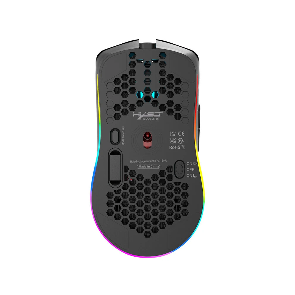 Souris Sans fil Gamer HXSJ T66 RGB / Noir
