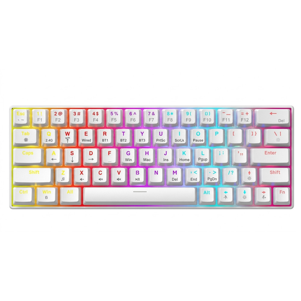 Clavier Mecanique Sans fil T-Wolf T60 / Blanc