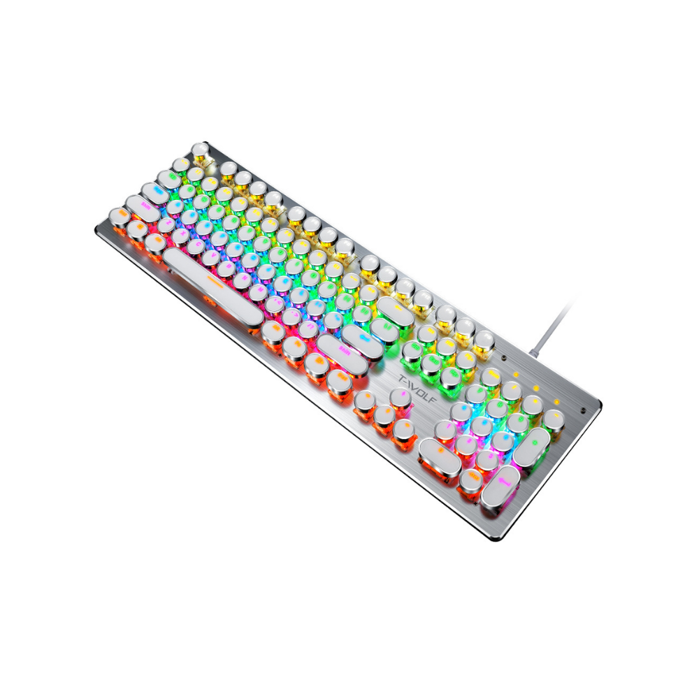 Clavier Mecanique Filaire T-Wolf T75 / Blanc