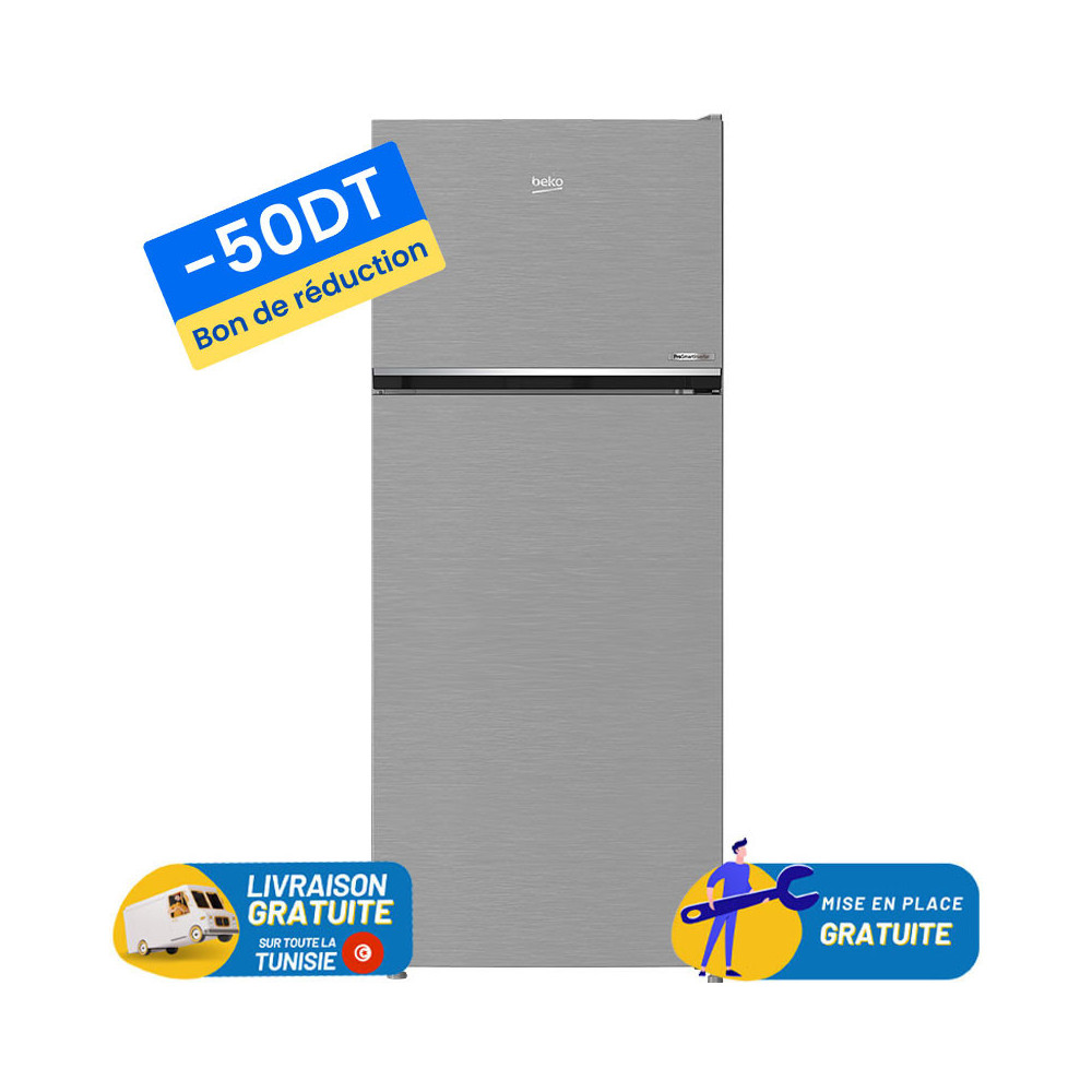 Réfrigérateur BEKO Less Frost Double Portes 465 Litres / RDSG490M20SXB / Sliver