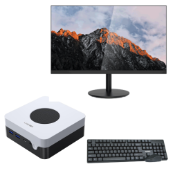 Mini Pc de bureau BCHUWI LarkBox X / i3-1220P / 8 Go / 256 Go SSD / Windows 11 / Blanc Avec Écran DAHUA 22" Full HD VA / 100 Hz