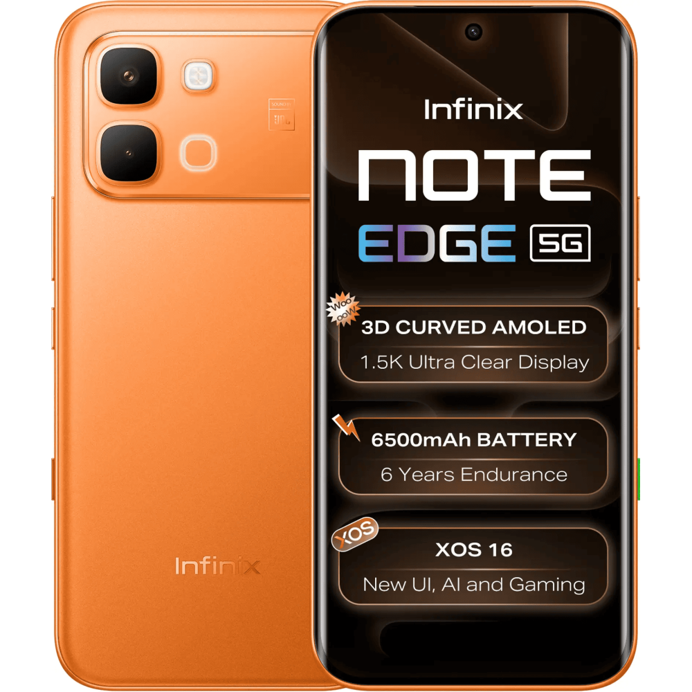 Smartphone Infinix Note Edge 5G / 16 Go / 256 Go / Orange + Écouteurs sans fil Infinix XE28 offerts