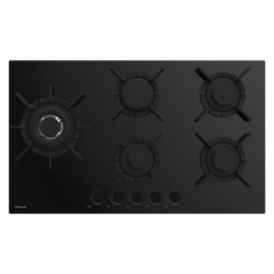 Plaque De Cuisson à Gaz Focus / 5 Feux / Noir / 90Cm