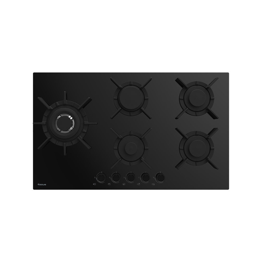 Plaque De Cuisson à Gaz Focus / 5 Feux / Noir / 90Cm