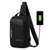 Sac à Dos Monobretelle Anti-Vol Compact + port USB / Noir