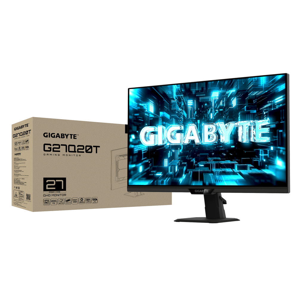 Écran Gaming GIGABYTE G27Q20T 27" QHD SS IPS / 210 Hz / 2xHDMI/DP/USB / Noir