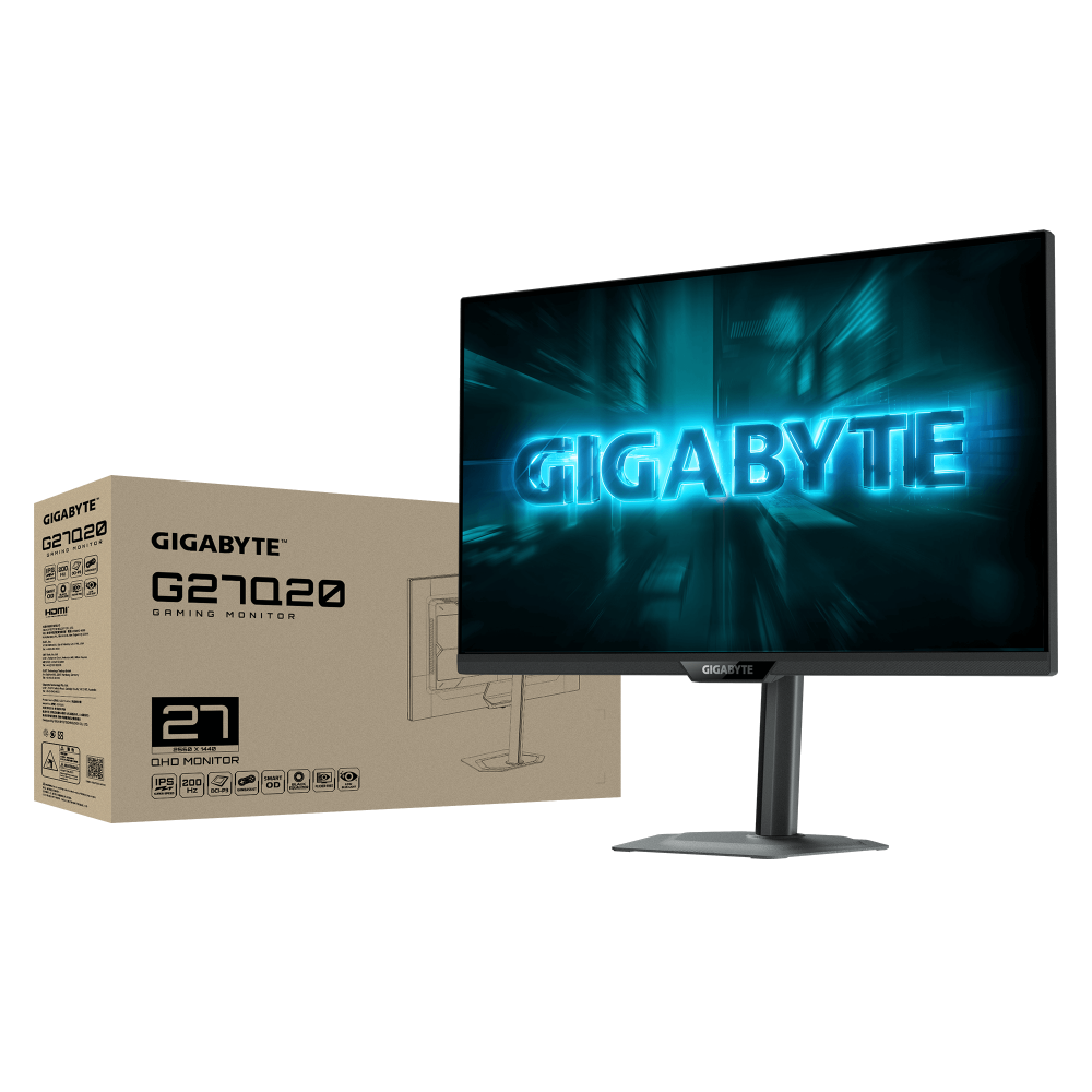 Écran Gaming GIGABYTE G27Q20 27" QHD SS IPS / 210 Hz / 2xHDMI/DP/USB / Pivot 90° / Noir