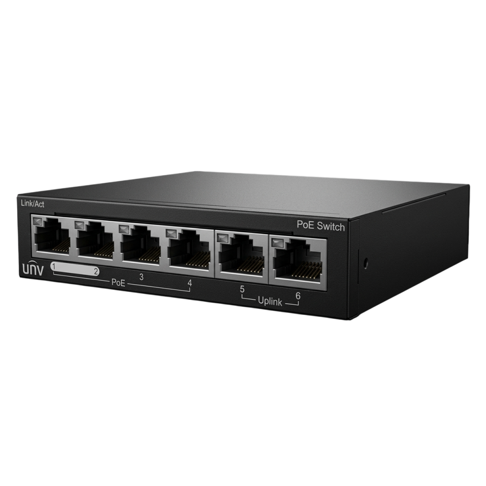 Switch Uniview 6 PORT10/100 AVEC 4 PORT PoE ET 2 PorT LINK