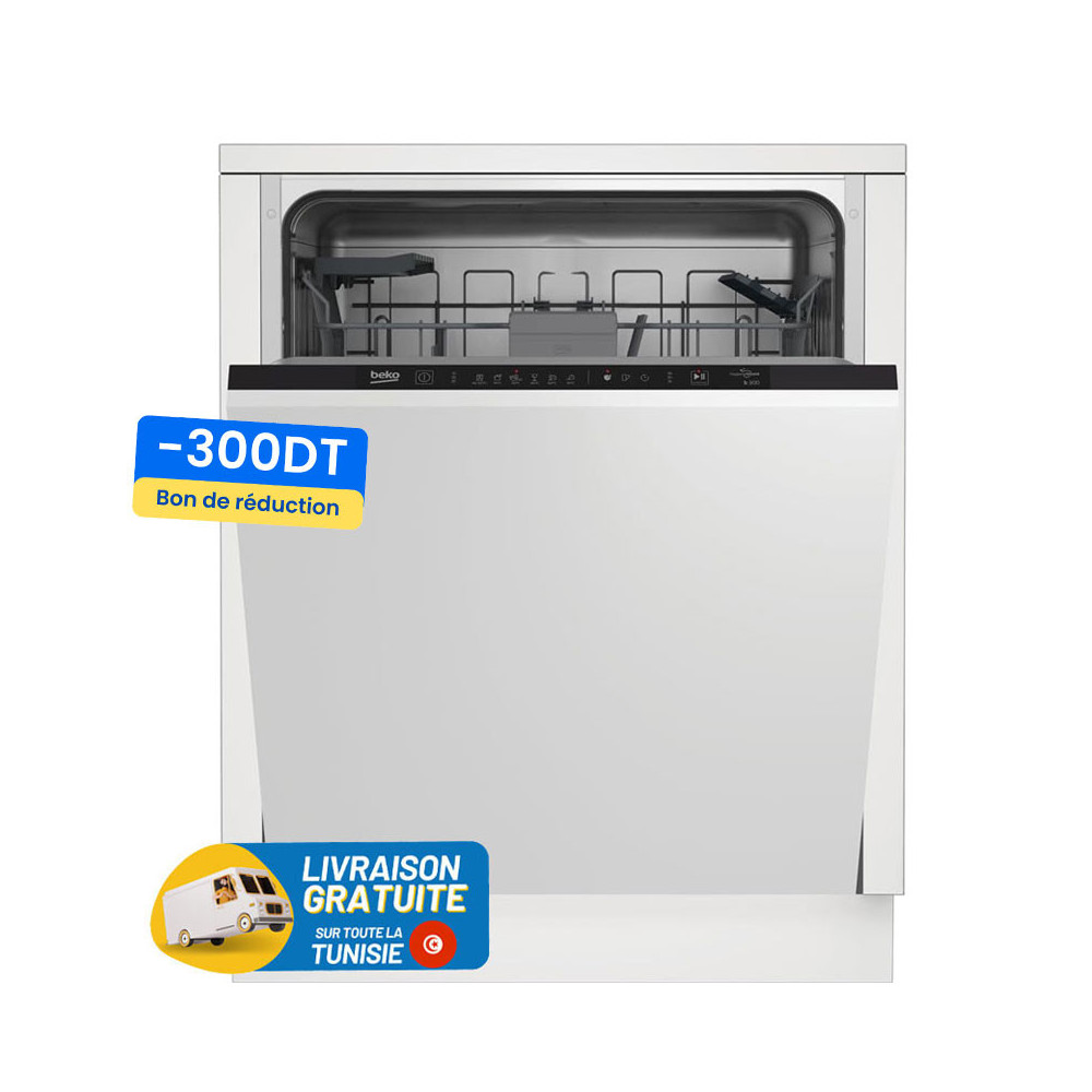Lave Vaisselle BEKO Encastrable 14 Couverts / BDIN16435 / Blanc