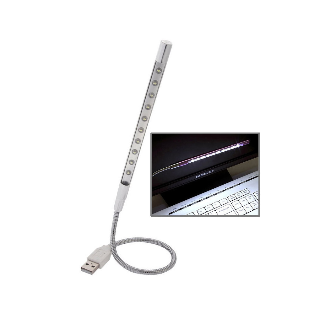 LAMPE 10 LED FLEXIBLE METAL (COULEUR ALEATOIRE)